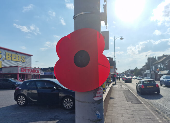 Honouring Remembrance Poppy Installations in Crewe