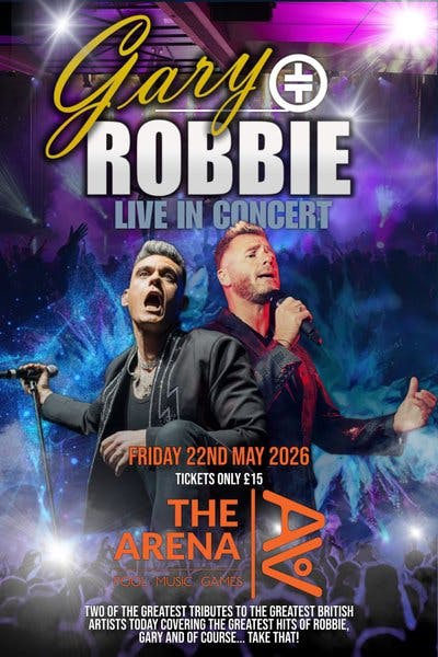 Dan Budd as Robbie Williams and Jon Fisher as Gary Barlow
